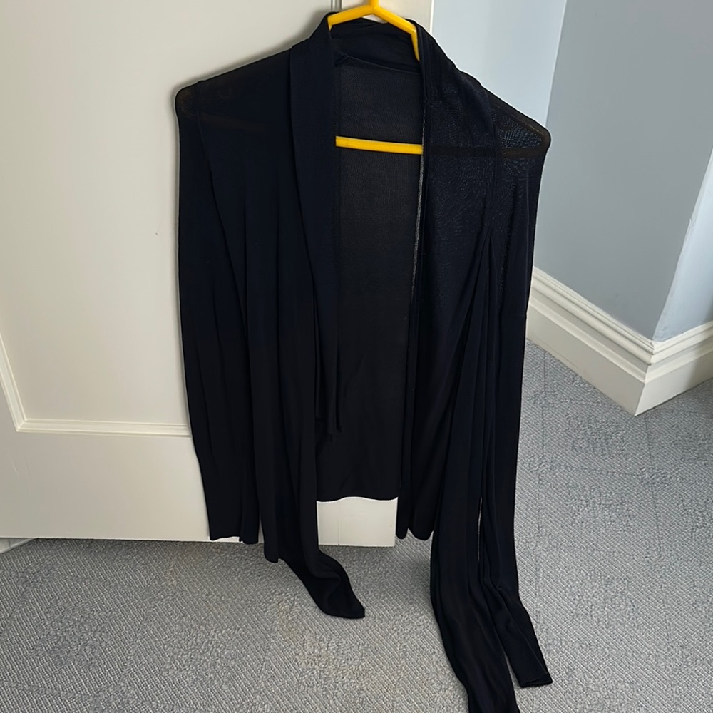 Black Open Front Cardigan
